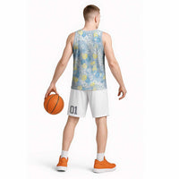 Anthurium Plumeria Lei Pastel Basketball Jersey Blue Hawaiian Splendid Palaka LT01 - Polynesian Pride