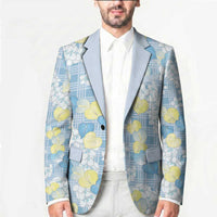 Anthurium Plumeria Lei Pastel Blazer Blue Hawaiian Splendid Palaka