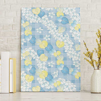 Anthurium Plumeria Lei Pastel Canvas Wall Art Blue Hawaiian Splendid Palaka