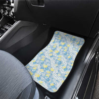 Anthurium Plumeria Lei Pastel Car Mats Blue Hawaiian Splendid Palaka