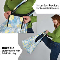 Anthurium Plumeria Lei Pastel Grocery Bag Blue Hawaiian Splendid Palaka