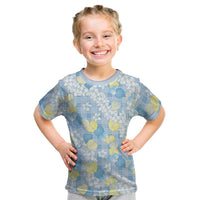 Anthurium Plumeria Lei Pastel Kid T Shirt Blue Hawaiian Splendid Palaka