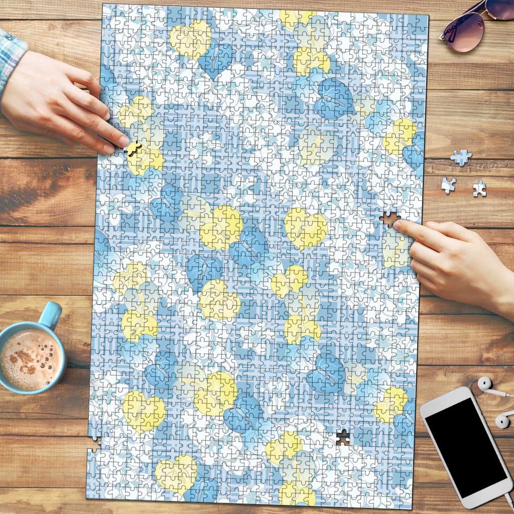 Anthurium Plumeria Lei Pastel Puzzle Blue Hawaiian Splendid Palaka