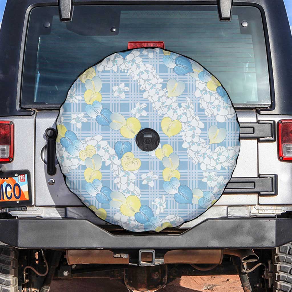 Anthurium Plumeria Lei Pastel Spare Tire Cover Blue Hawaiian Splendid Palaka