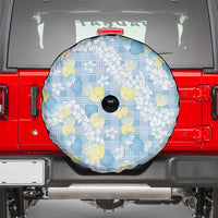 Anthurium Plumeria Lei Pastel Spare Tire Cover Blue Hawaiian Splendid Palaka