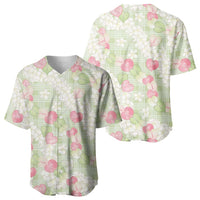 Anthurium Plumeria Lei Pastel Baseball Jersey Green Hawaiian Splendid Palaka