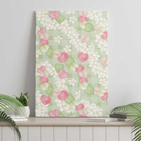 Anthurium Plumeria Lei Pastel Canvas Wall Art Green Hawaiian Splendid Palaka