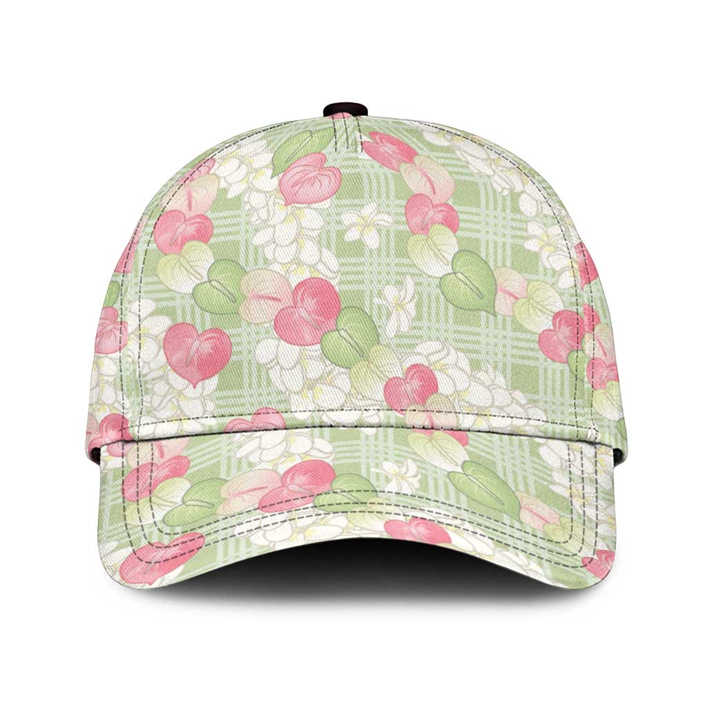 Anthurium Plumeria Lei Pastel Classic Cap Green Hawaiian Splendid Palaka
