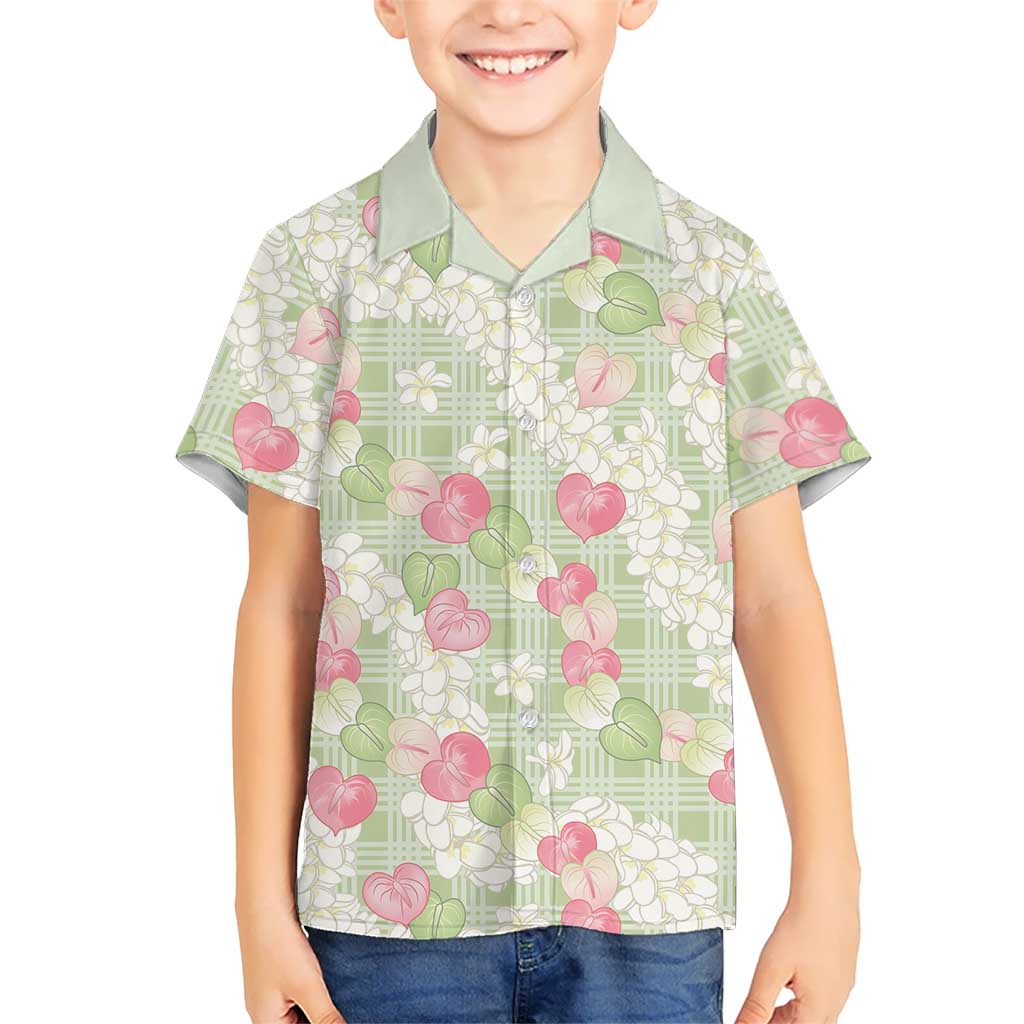 Anthurium Plumeria Lei Pastel Hawaiian Shirt Green Hawaiian Splendid Palaka