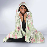 Anthurium Plumeria Lei Pastel Hooded Blanket Green Hawaiian Splendid Palaka LT01 - Polynesian Pride