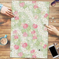 Anthurium Plumeria Lei Pastel Puzzle Green Hawaiian Splendid Palaka