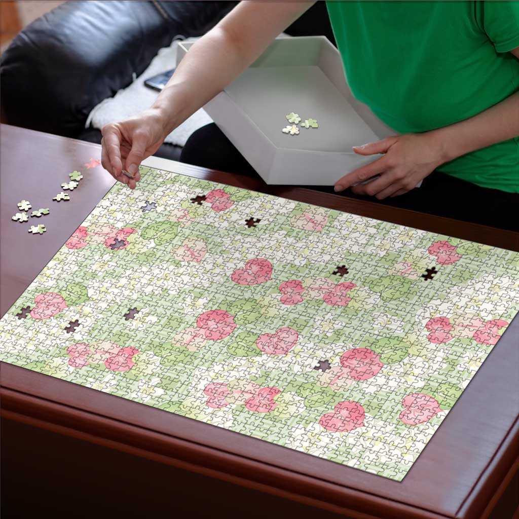 Anthurium Plumeria Lei Pastel Puzzle Green Hawaiian Splendid Palaka