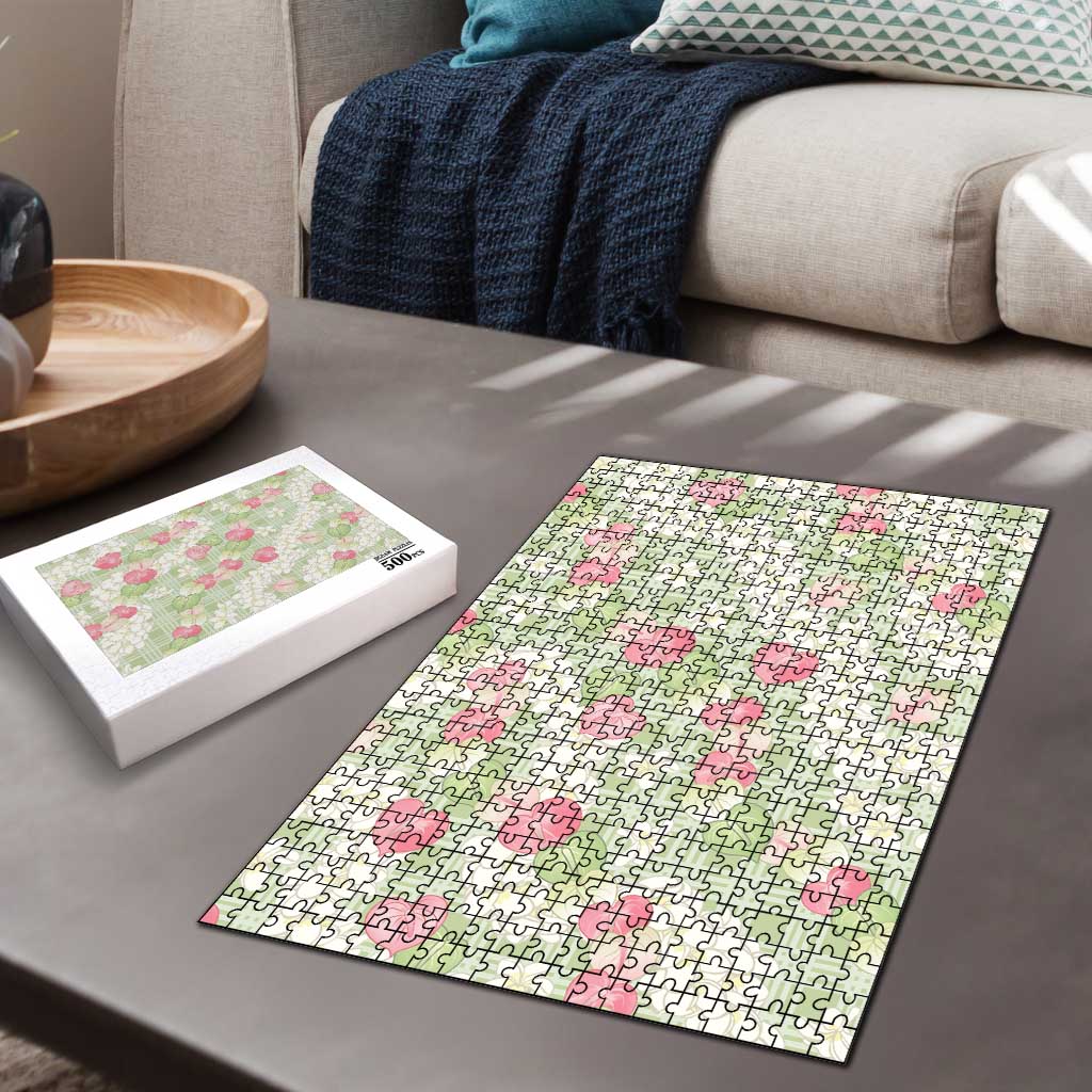 Anthurium Plumeria Lei Pastel Puzzle Green Hawaiian Splendid Palaka