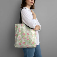 Anthurium Plumeria Lei Pastel Tote Bag Green Hawaiian Splendid Palaka