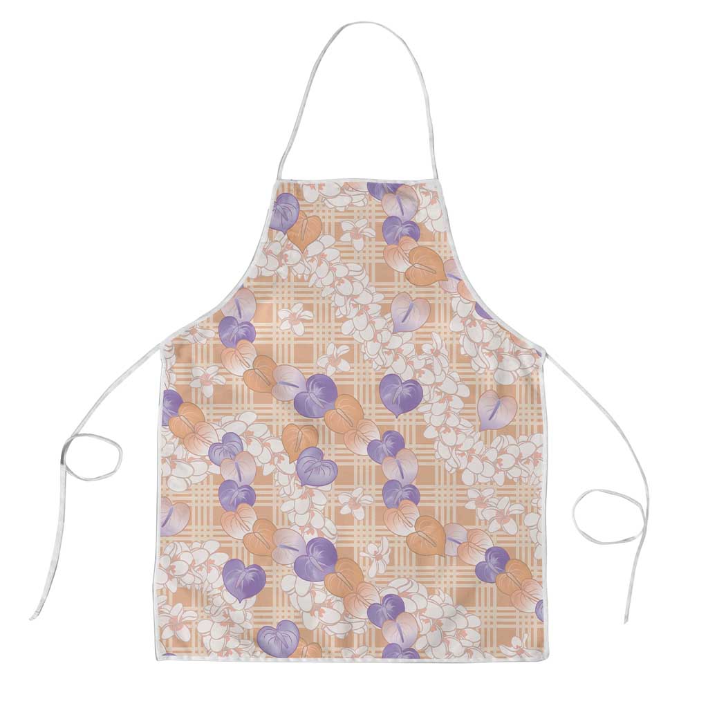 Anthurium Plumeria Lei Pastel Apron Orange Hawaiian Splendid Palaka