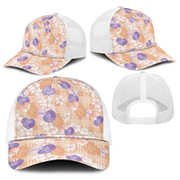 Anthurium Plumeria Lei Pastel Baseball Net Cap Orange Hawaiian Splendid Palaka