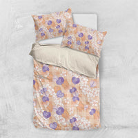 Anthurium Plumeria Lei Pastel Bedding Set Orange Hawaiian Splendid Palaka