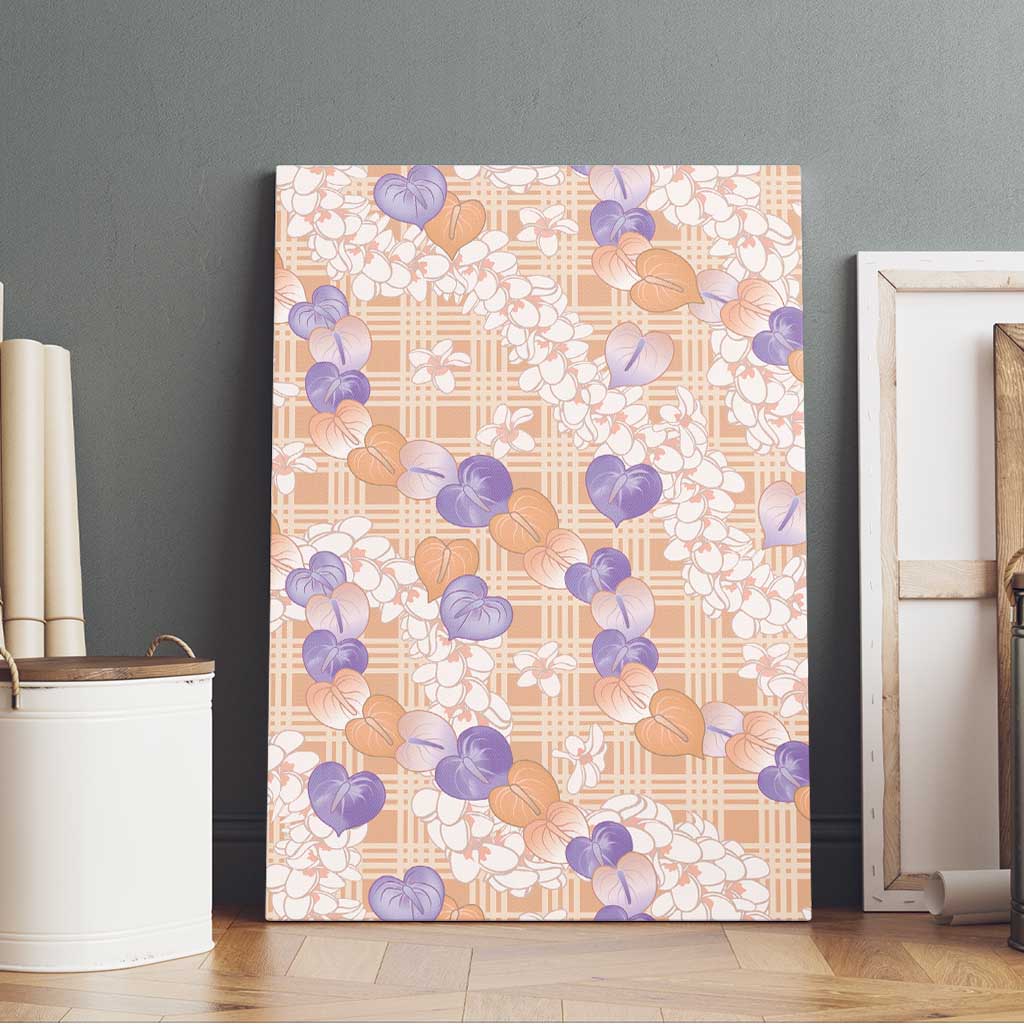 Anthurium Plumeria Lei Pastel Canvas Wall Art Orange Hawaiian Splendid Palaka