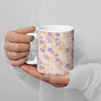 Anthurium Plumeria Lei Pastel Ceramic Mug Orange Hawaiian Splendid Palaka