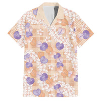 Anthurium Plumeria Lei Pastel Family Matching Off Shoulder Short Dress and Hawaiian Shirt Orange Hawaiian Splendid Palaka