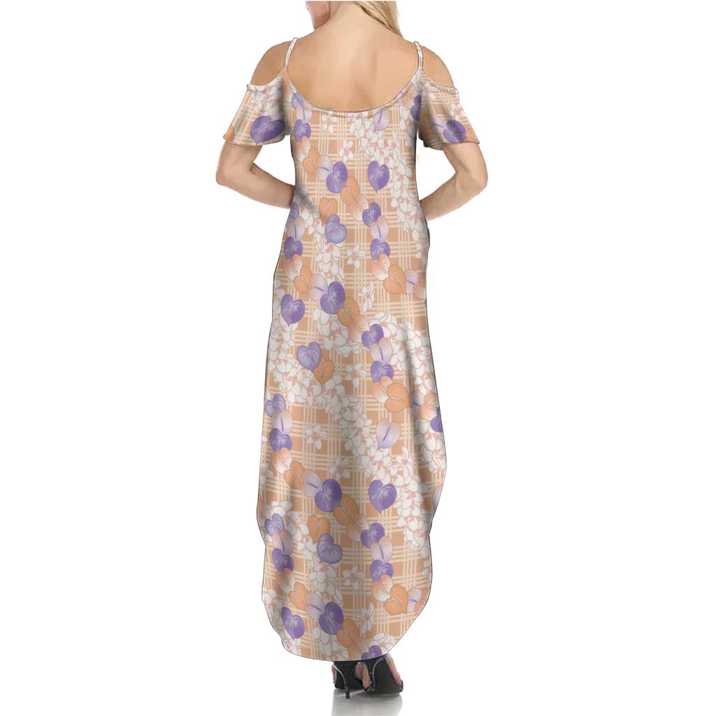 Anthurium Plumeria Lei Pastel Family Matching Summer Maxi Dress and Hawaiian Shirt Orange Hawaiian Splendid Palaka