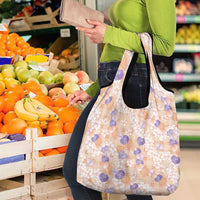 Anthurium Plumeria Lei Pastel Grocery Bag Orange Hawaiian Splendid Palaka LT01 - Polynesian Pride