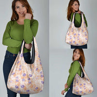 Anthurium Plumeria Lei Pastel Grocery Bag Orange Hawaiian Splendid Palaka LT01 - Polynesian Pride