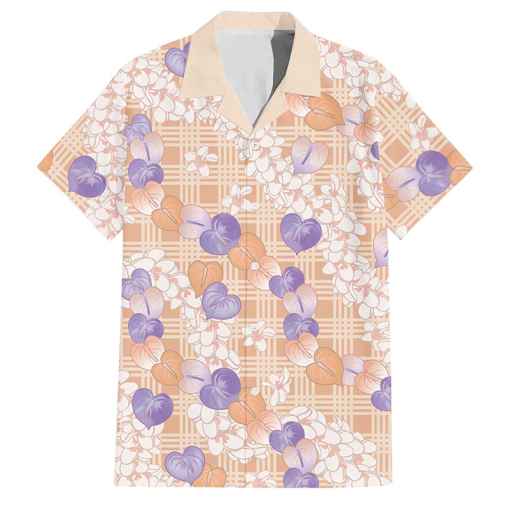 Anthurium Plumeria Lei Pastel Hawaiian Shirt Orange Hawaiian Splendid Palaka