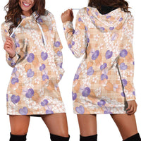 Anthurium Plumeria Lei Pastel Hoodie Dress Orange Hawaiian Splendid Palaka LT01 - Polynesian Pride