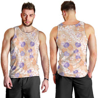 Anthurium Plumeria Lei Pastel Men Tank Top Orange Hawaiian Splendid Palaka