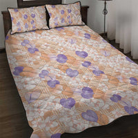Anthurium Plumeria Lei Pastel Quilt Bed Set Orange Hawaiian Splendid Palaka