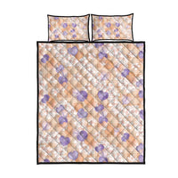 Anthurium Plumeria Lei Pastel Quilt Bed Set Orange Hawaiian Splendid Palaka