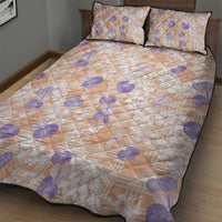Anthurium Plumeria Lei Pastel Quilt Bed Set Orange Hawaiian Splendid Palaka