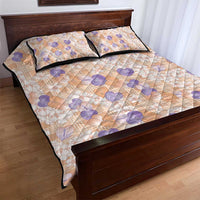 Anthurium Plumeria Lei Pastel Quilt Bed Set Orange Hawaiian Splendid Palaka