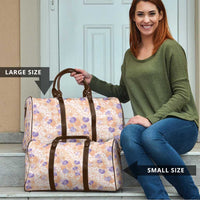 Anthurium Plumeria Lei Pastel Travel Bag Orange Hawaiian Splendid Palaka LT01 - Polynesian Pride
