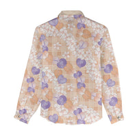 Anthurium Plumeria Lei Pastel Women Casual Shirt Orange Hawaiian Splendid Palaka LT01 - Polynesian Pride