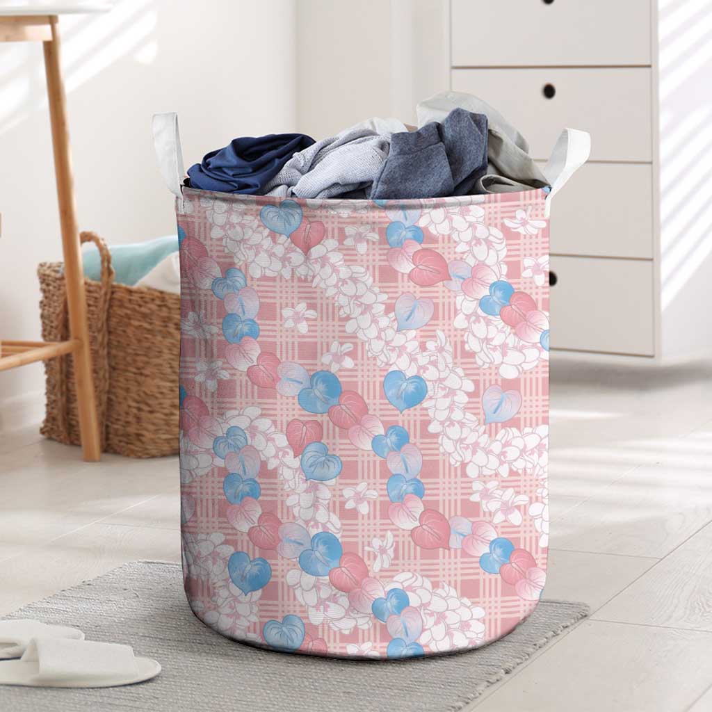 Anthurium Plumeria Lei Pastel Laundry Basket Pink Hawaiian Splendid Palaka