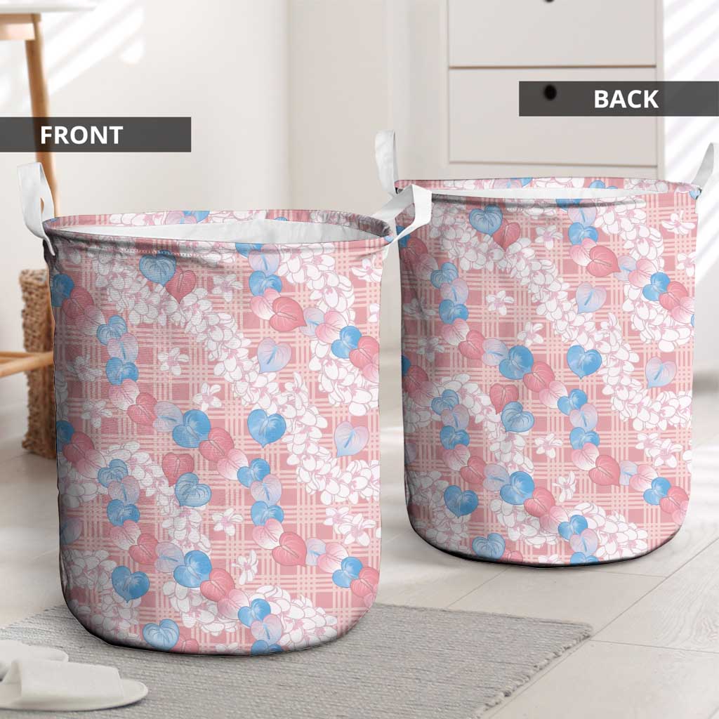 Anthurium Plumeria Lei Pastel Laundry Basket Pink Hawaiian Splendid Palaka