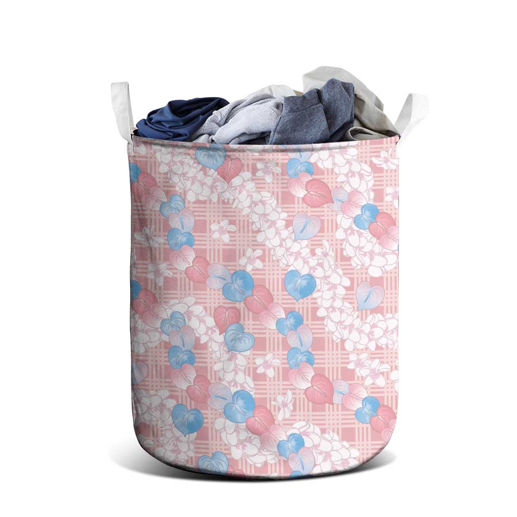 Anthurium Plumeria Lei Pastel Laundry Basket Pink Hawaiian Splendid Palaka