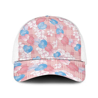Anthurium Plumeria Lei Pastel Baseball Net Cap Pink Hawaiian Splendid Palaka