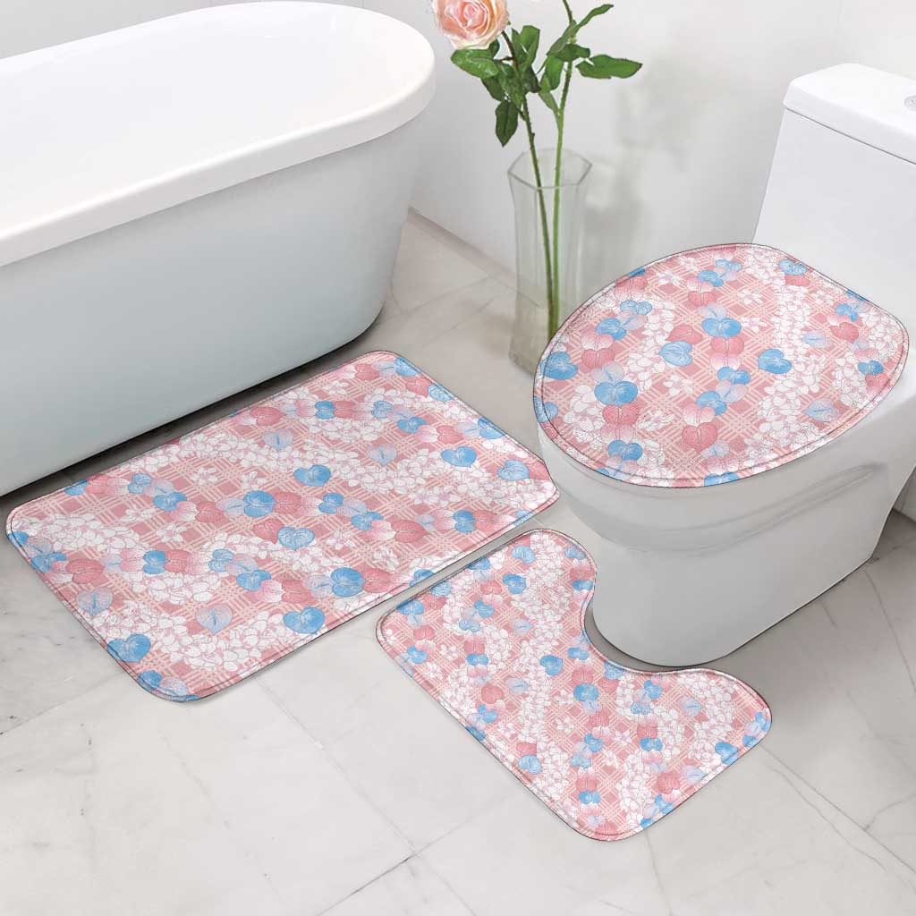 Anthurium Plumeria Lei Pastel Bathroom Set Pink Hawaiian Splendid Palaka