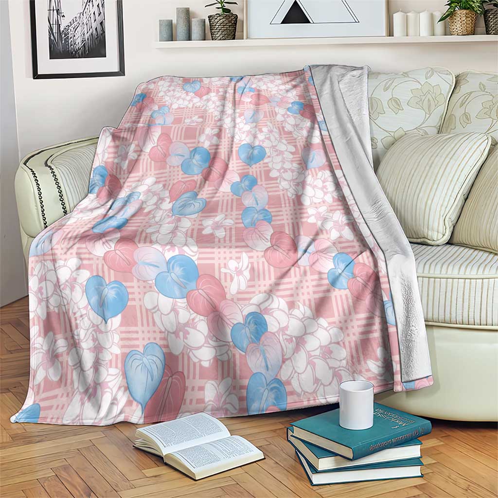 Anthurium Plumeria Lei Pastel Blanket Pink Hawaiian Splendid Palaka
