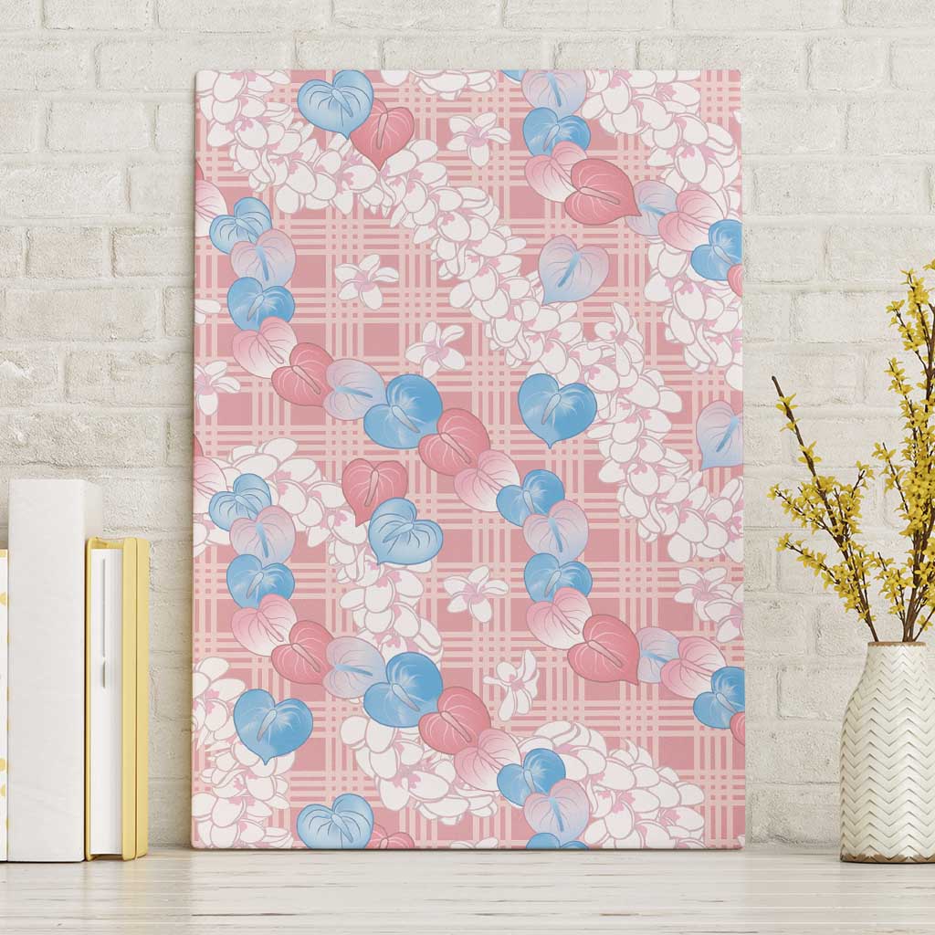 Anthurium Plumeria Lei Pastel Canvas Wall Art Pink Hawaiian Splendid Palaka