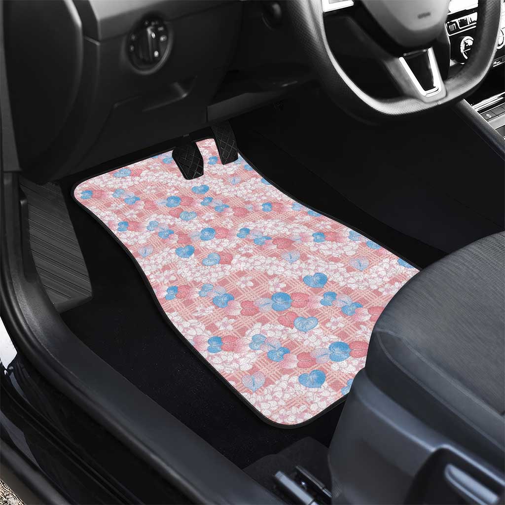 Anthurium Plumeria Lei Pastel Car Mats Pink Hawaiian Splendid Palaka