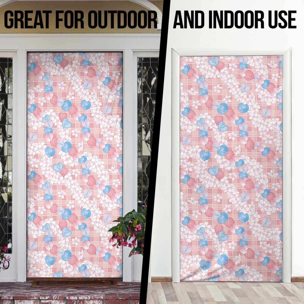 Anthurium Plumeria Lei Pastel Door Cover Pink Hawaiian Splendid Palaka