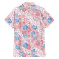 Anthurium Plumeria Lei Pastel Family Matching Short Sleeve Bodycon Dress and Hawaiian Shirt Pink Hawaiian Splendid Palaka LT01 - Polynesian Pride