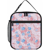 Anthurium Plumeria Lei Pastel Lunch Bag Pink Hawaiian Splendid Palaka LT01 10.2 × 8.3 × 4.3 inch Pink - Polynesian Pride