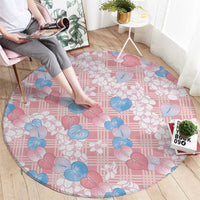 Anthurium Plumeria Lei Pastel Round Carpet Pink Hawaiian Splendid Palaka
