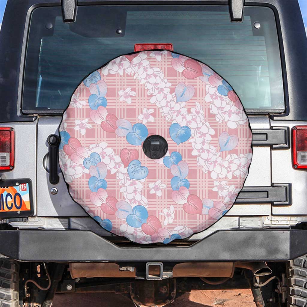 Anthurium Plumeria Lei Pastel Spare Tire Cover Pink Hawaiian Splendid Palaka
