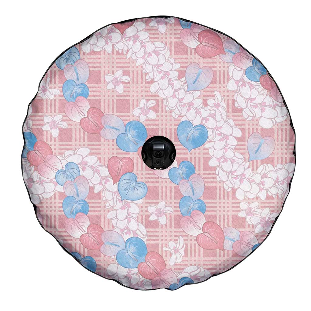 Anthurium Plumeria Lei Pastel Spare Tire Cover Pink Hawaiian Splendid Palaka